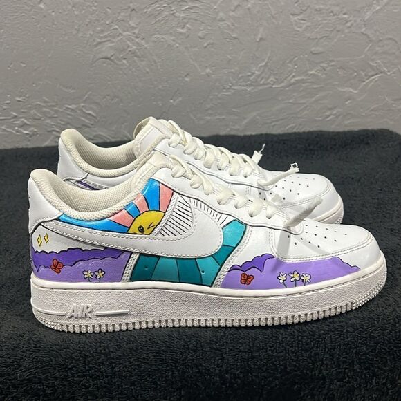 🔥 Custom NIKE AIR FORCE 1 Low Sneakers - RARE One of One - Women Sz 9.5 / Mens - Picture 5 of 11